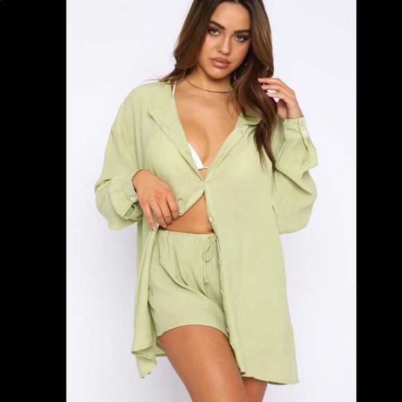 NWT: Take Me Out Shirt in Matcha from White Fox Boutique. Size: S/M - Picture 2 of 6